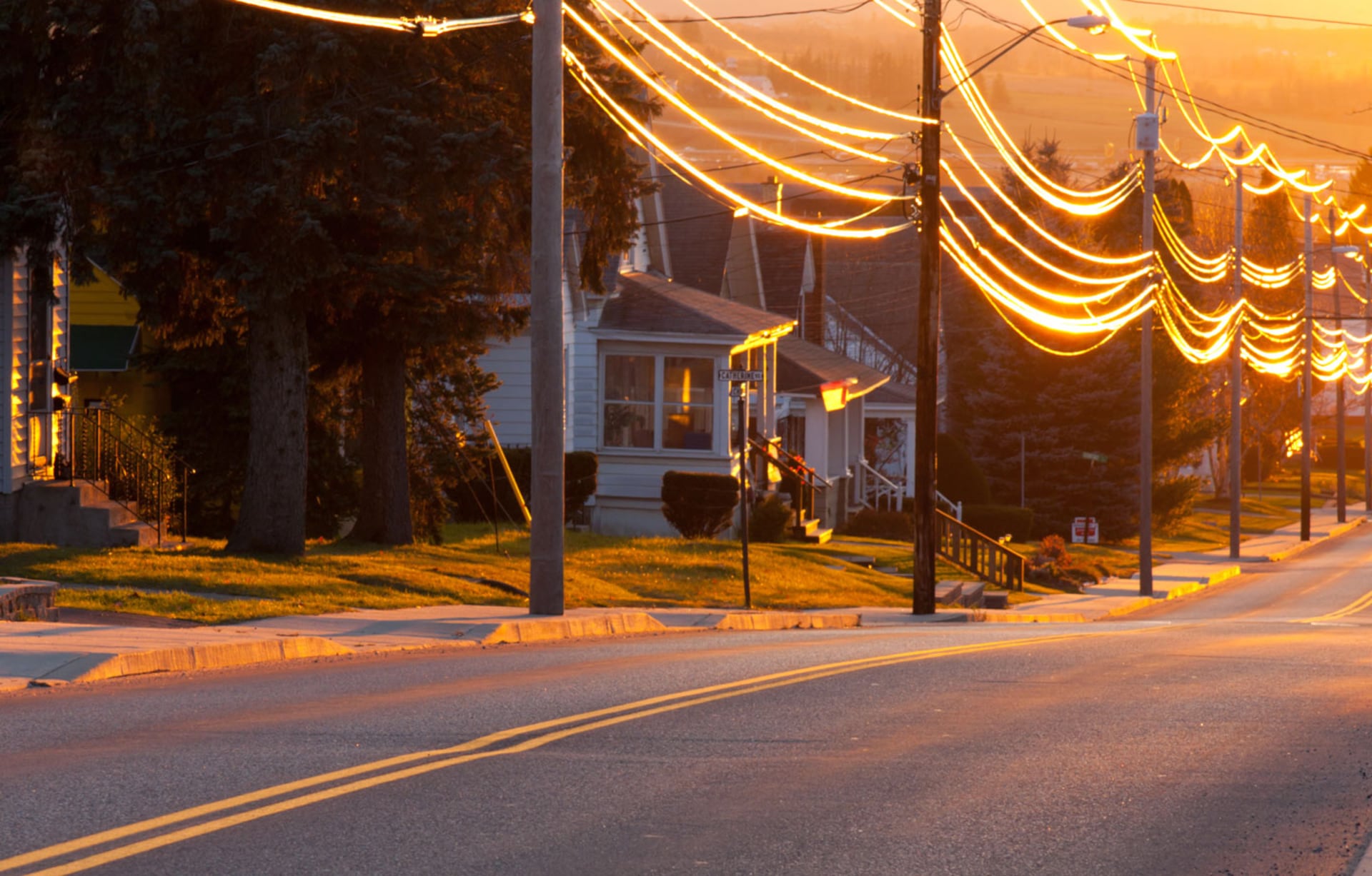 country road with power lines