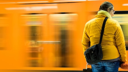 woman and child on train platform