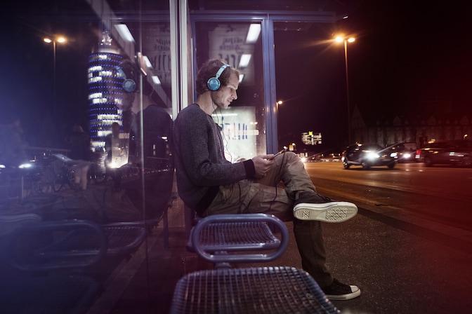 Person watching videos