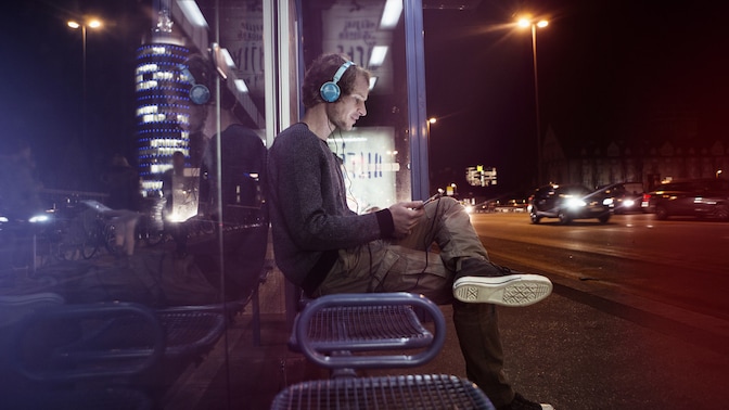 Person watching videos