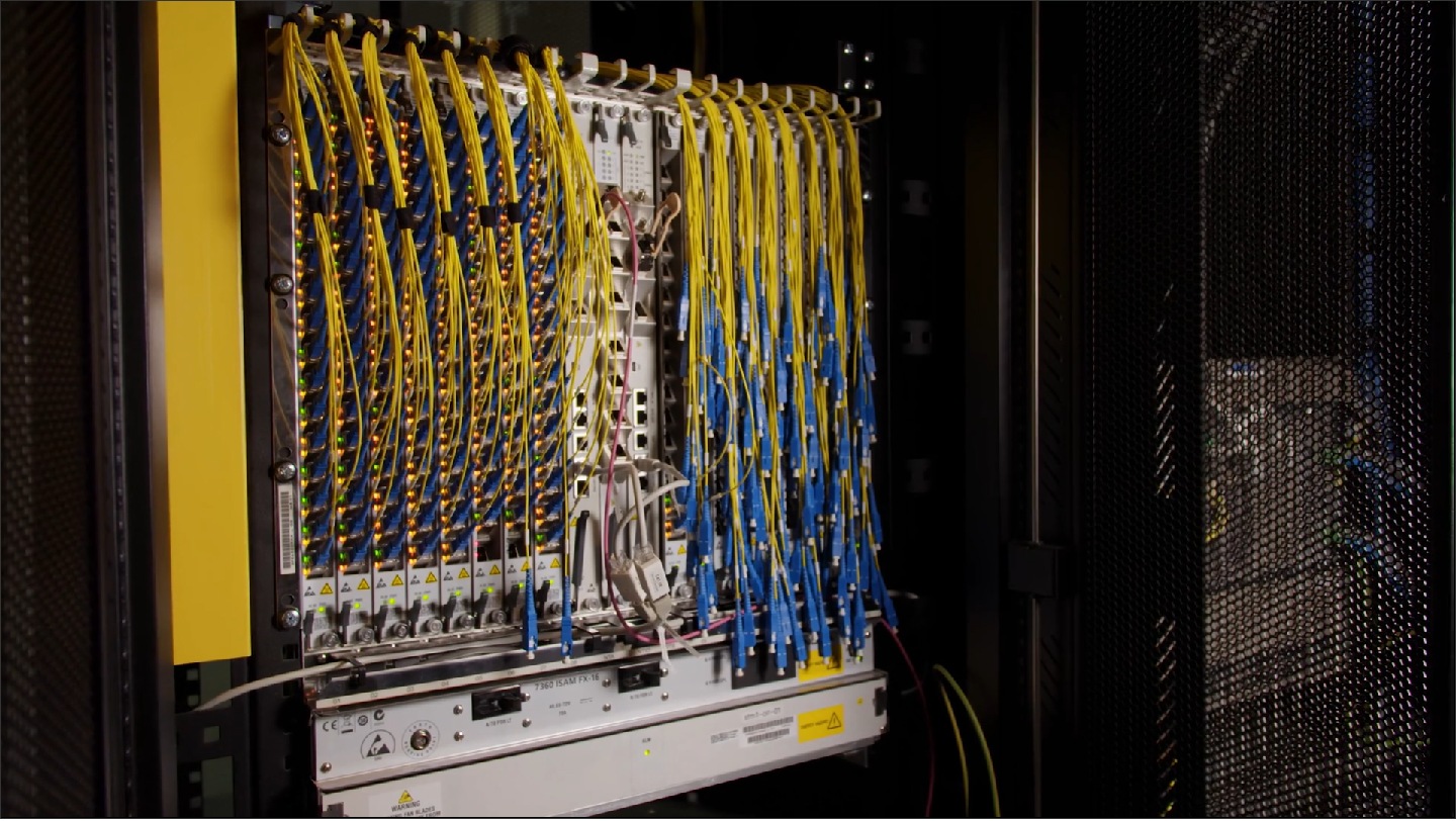 Fiber network in operation (b-roll)