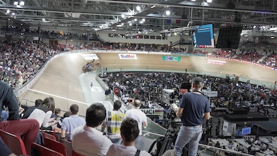 People in the audience at the 2022 Tissot UCI Track World Championship.