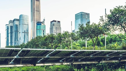 solar panel in a city