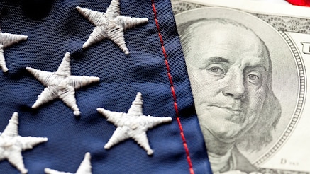 U.S. flag and money