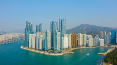 High-rise buildings on waterfront