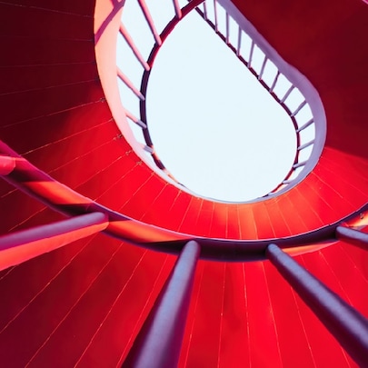 red stairs