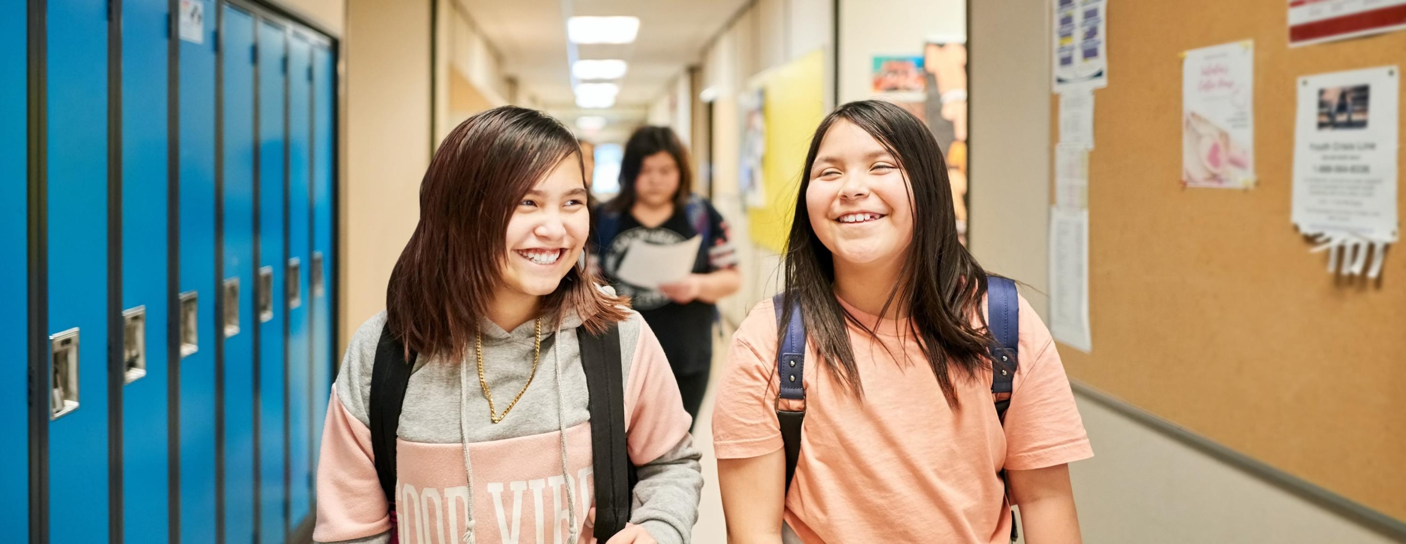 Two indigenous girls in school