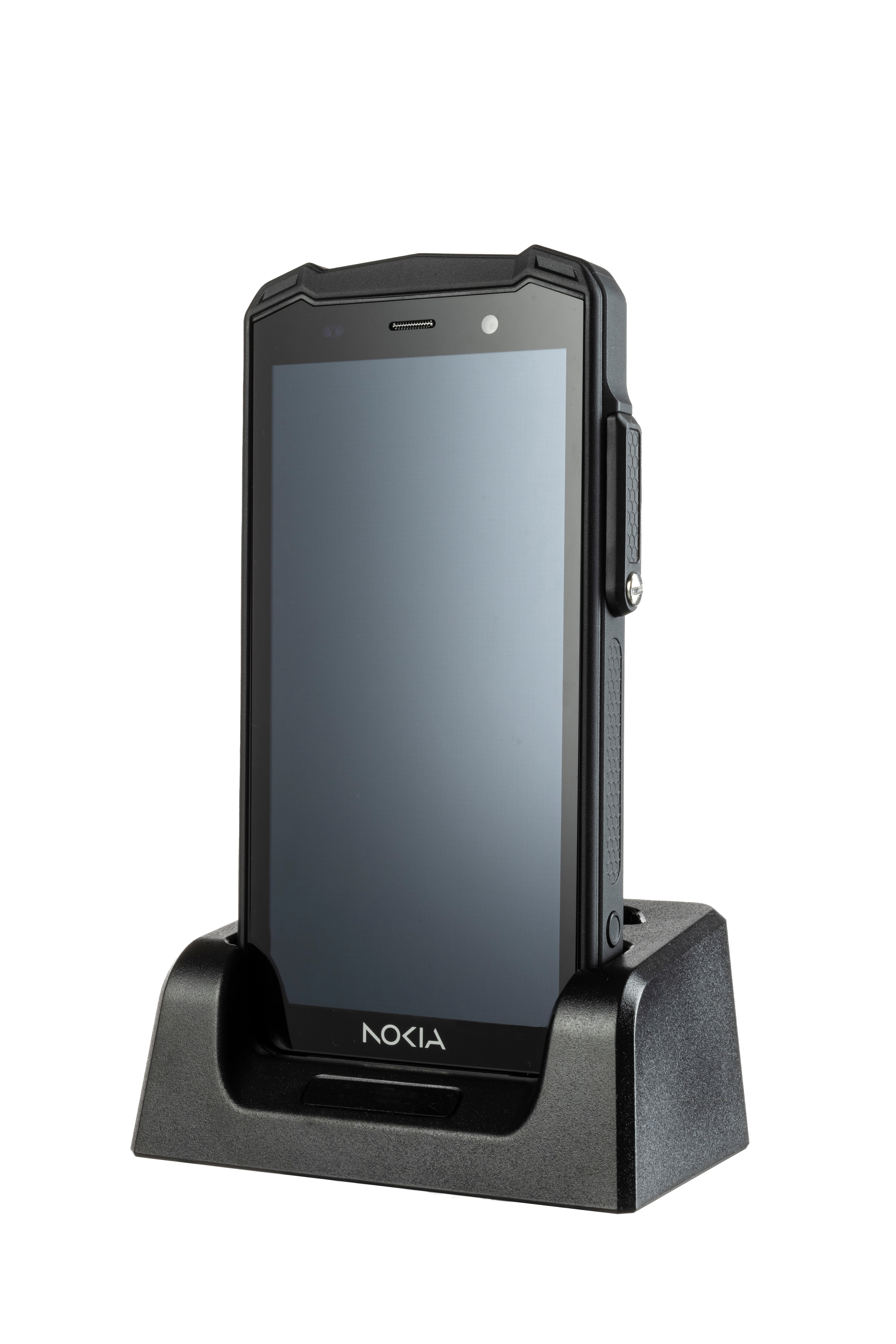 Nokia Industrial 5G handheld HHRA501x with desktop charger