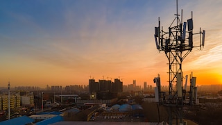 Telecoms mast at sunset