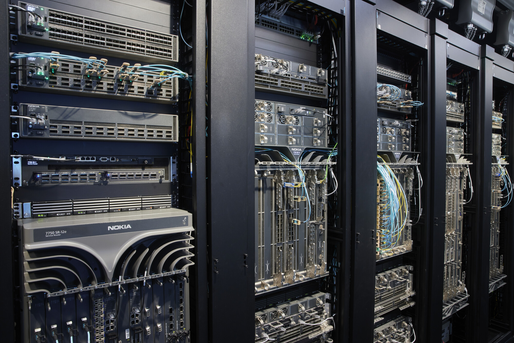 IP Routers in racks