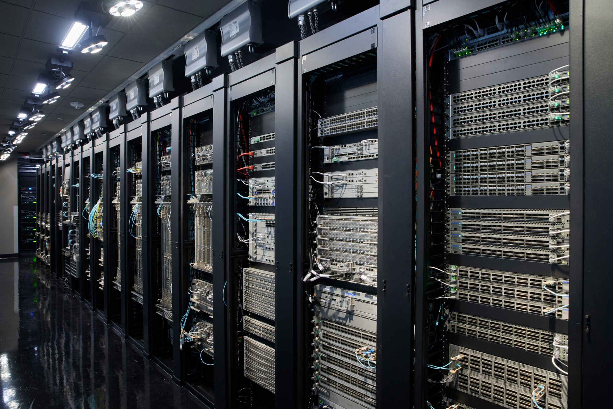IP Routers in racks