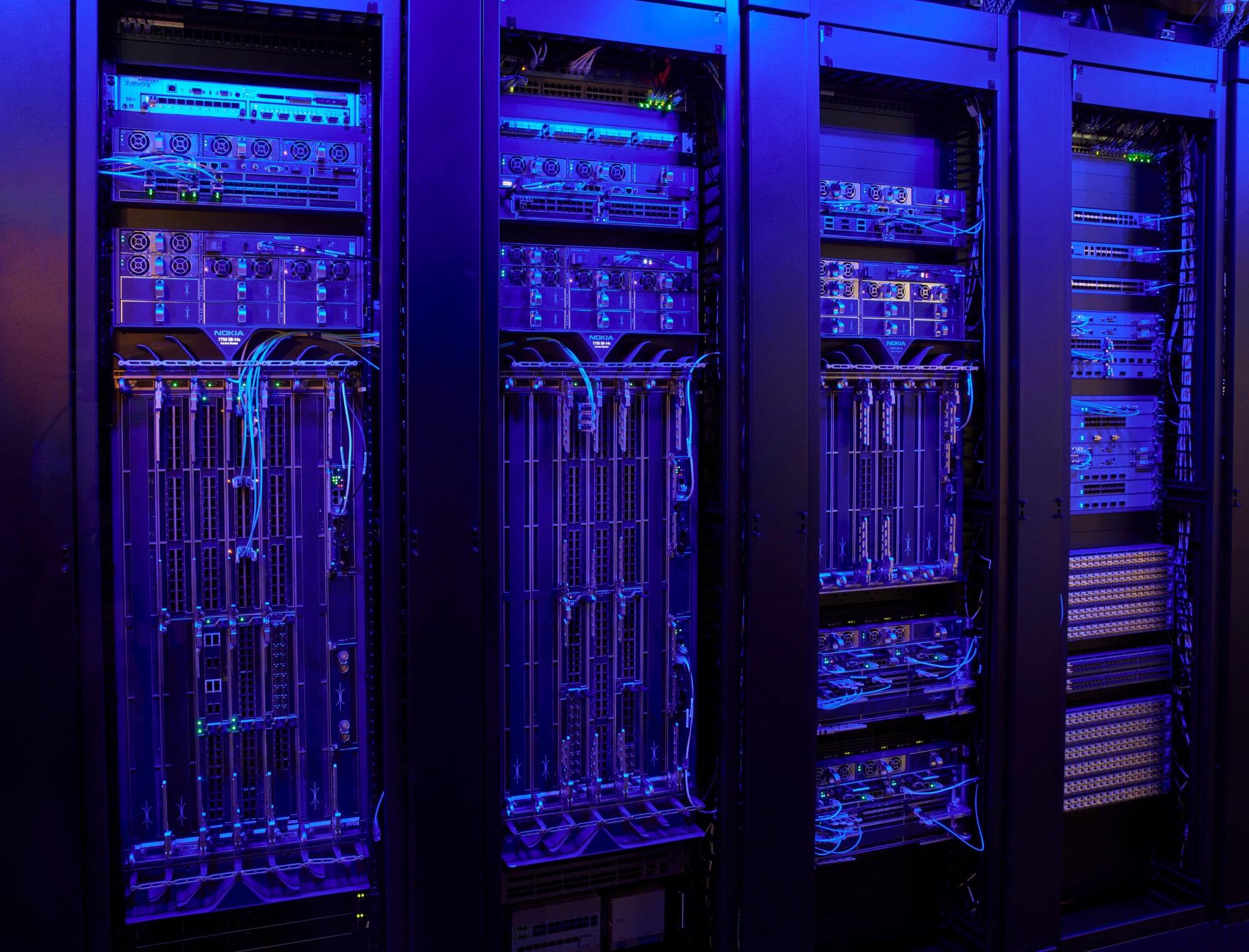 IP Routers in racks