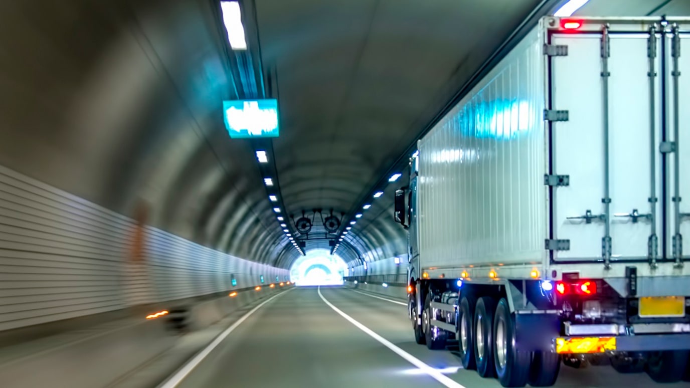 truck in tunnel