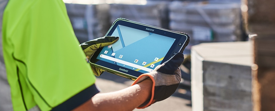 A worker using a tablet