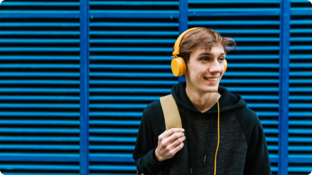 a person with headset on