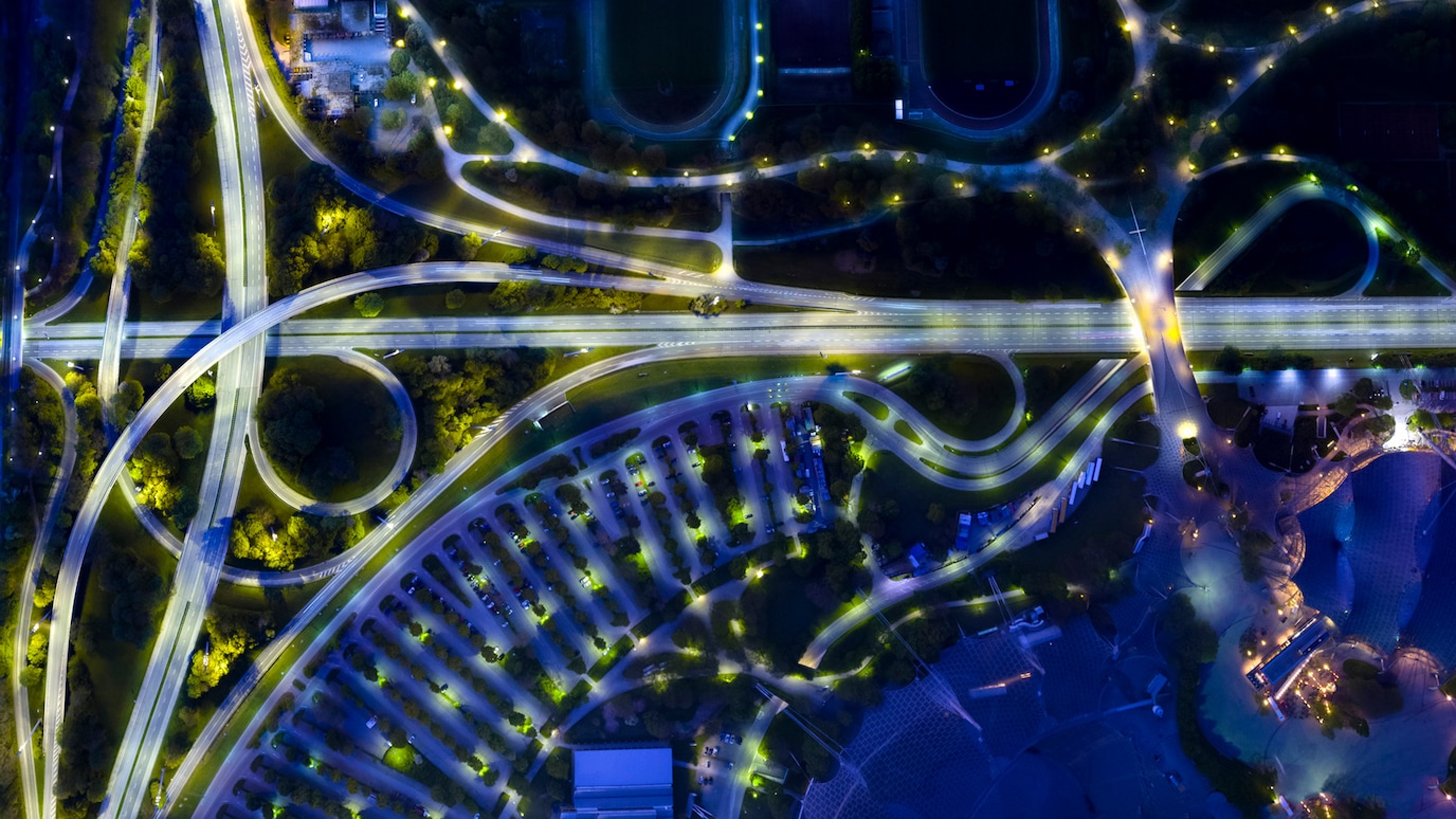 Network of roads seen from above