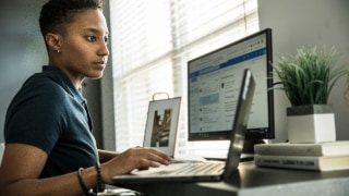 woman working