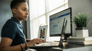 woman working