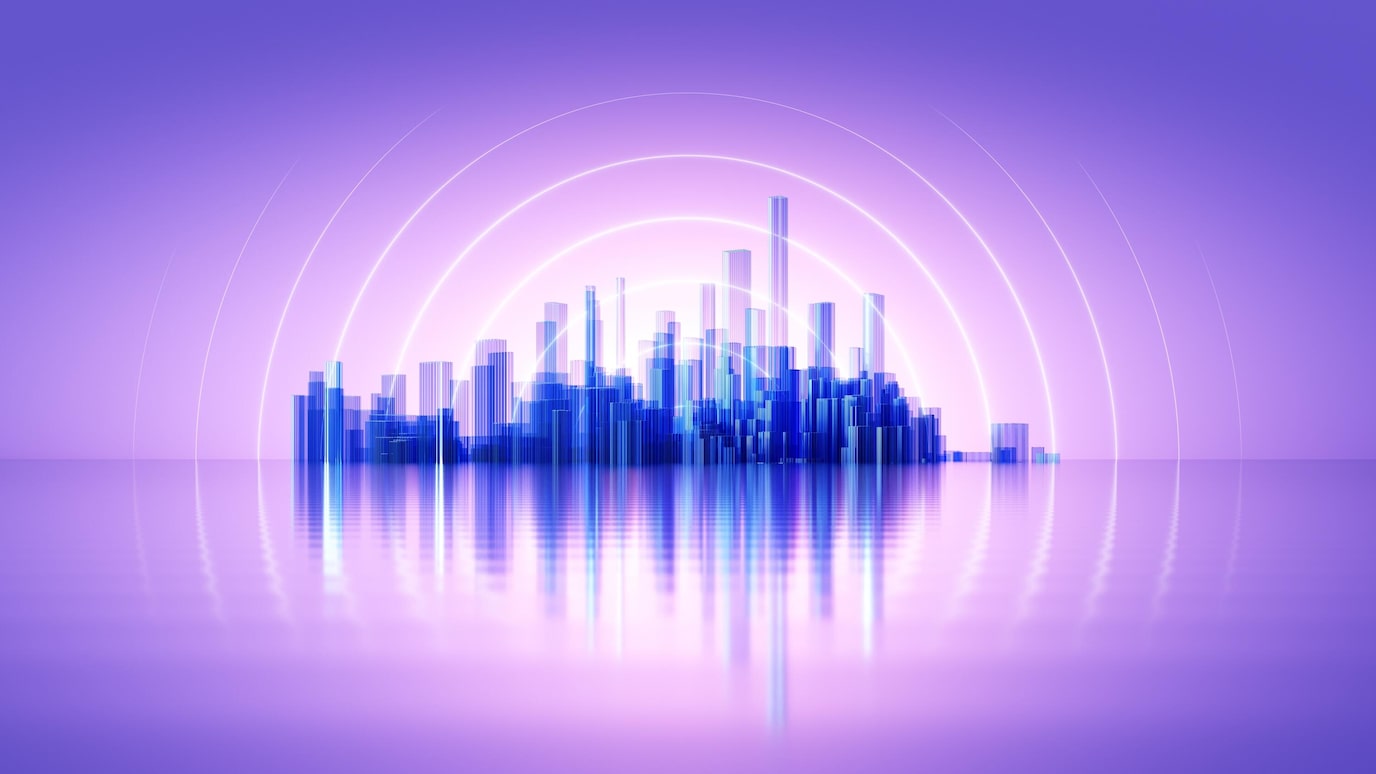 Purple city image
