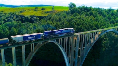 train on a bridge