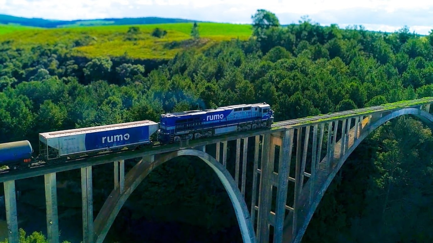 train on a bridge