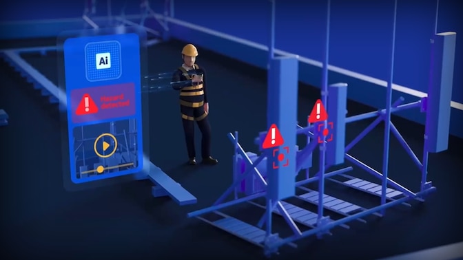 3D model of worker using the hazard detection lens