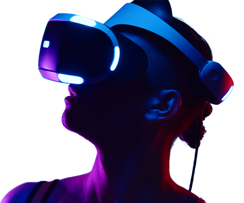 Person wearing VR headset