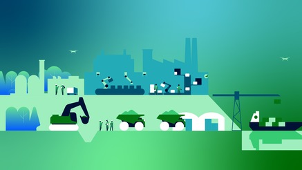 Illustration of industrial scenes