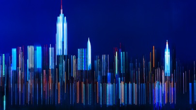 Stylized city skyline