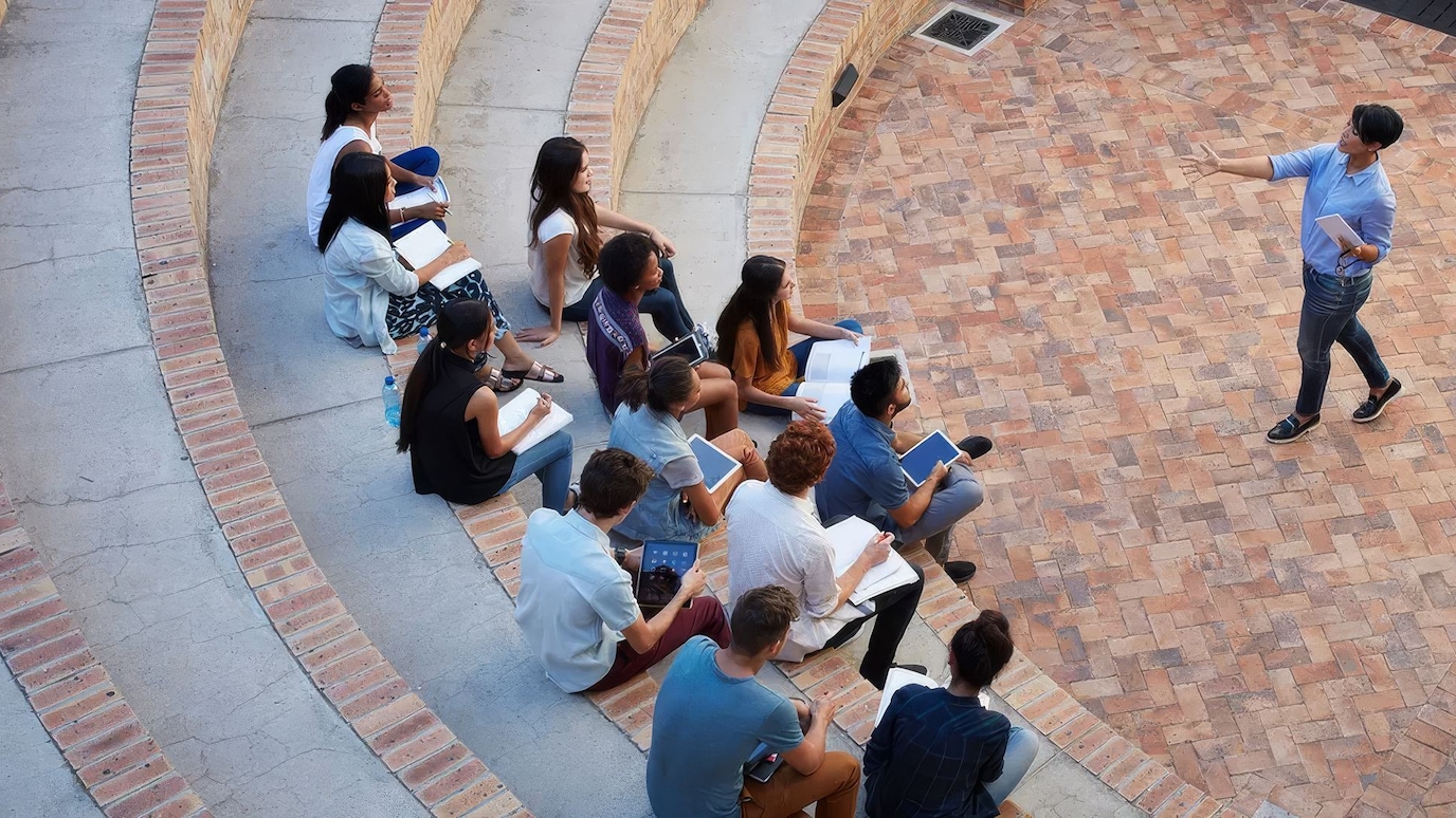 Students getting a lercture