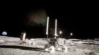 A rendering of the MAPP rover and Nova-C lander on the Moon’s surface
