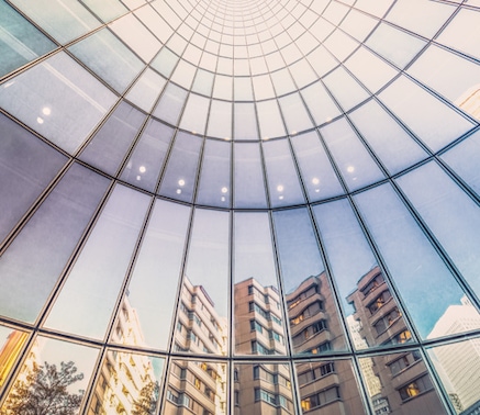 Glass building