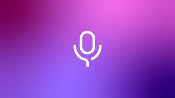 Microphone icon on pink purple gradient