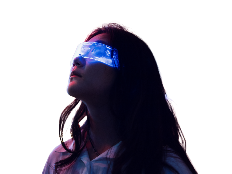 Person with AR glasses