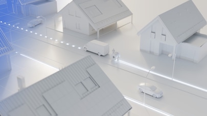Graphic of houses connected by fiber