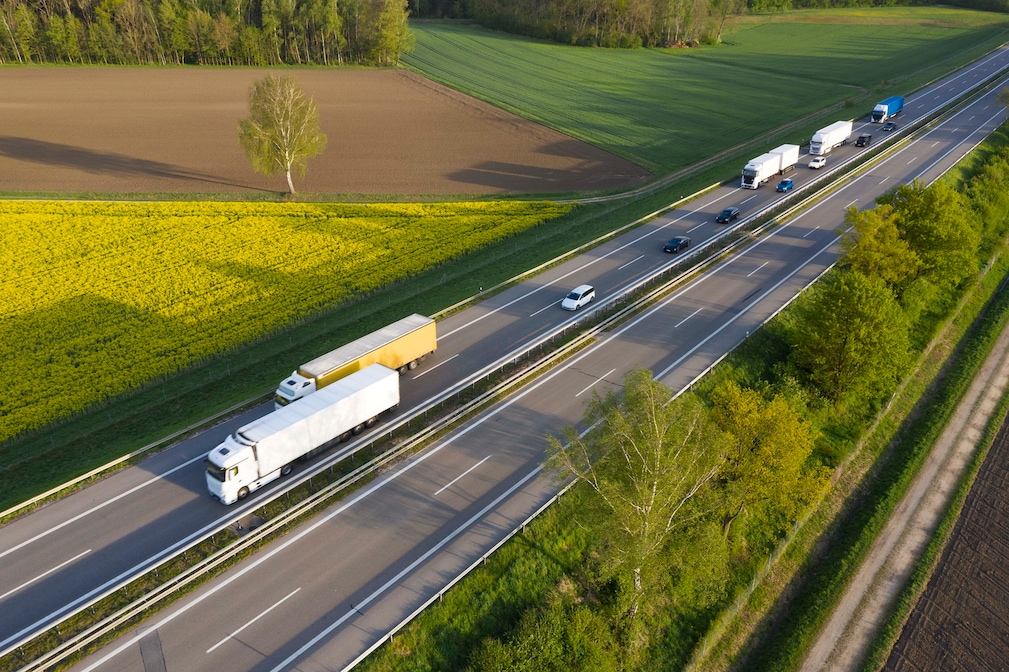 vehicles passing on highway
