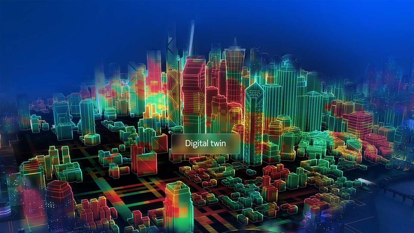 Graphic of city at night