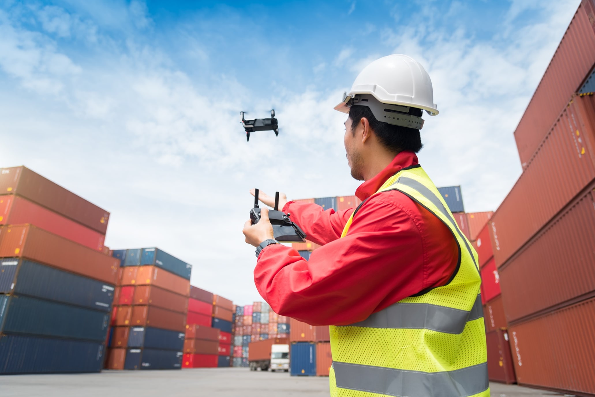 man with drone