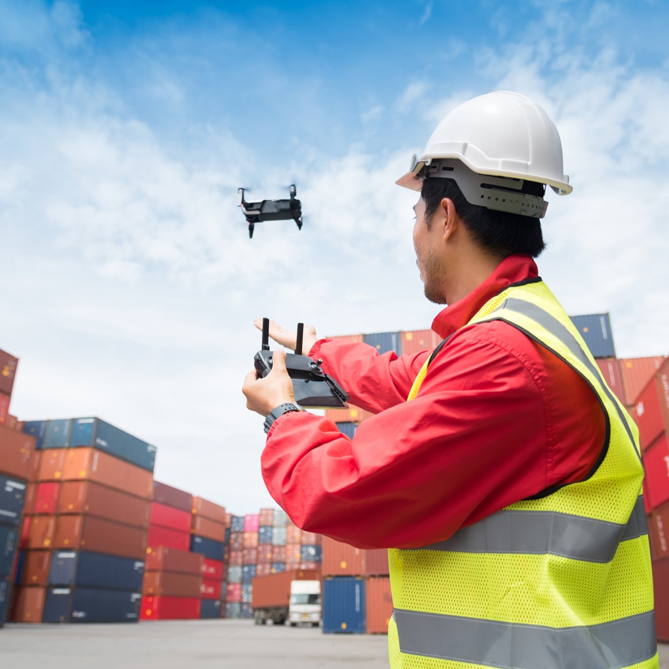 man with drone