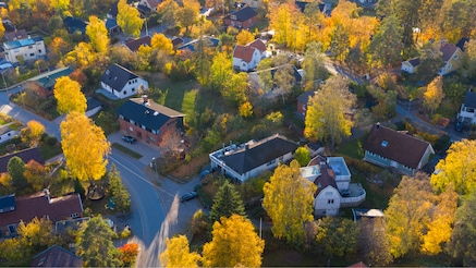 Suburban neighbourhood in the fall