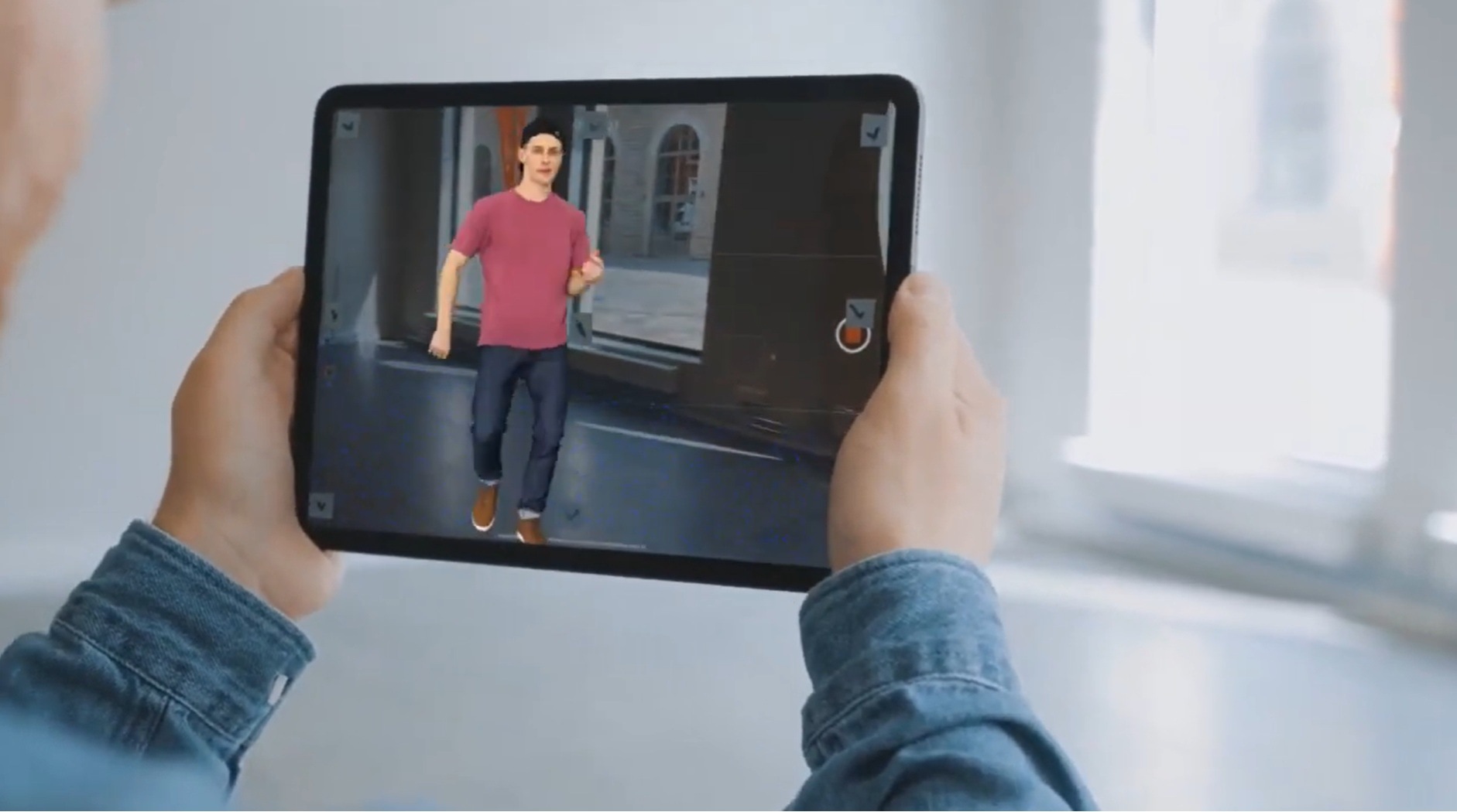 man using tablet
