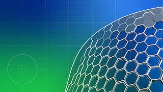 Abstract 3D honeycomb structure on a blue-green gradient background representing security, data networks, and digital connectivity.