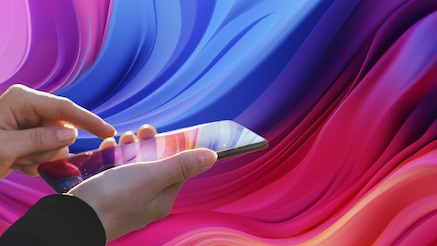 man held mobile phone