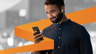 Man looking at smartphone