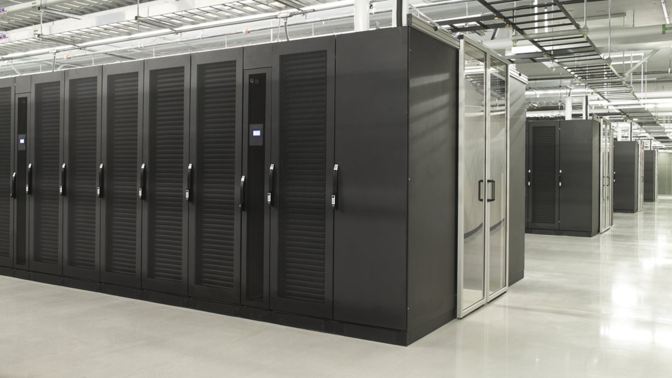 Rows of server cabinets
