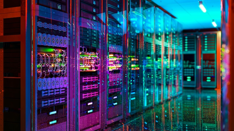 DCN racks in a server room