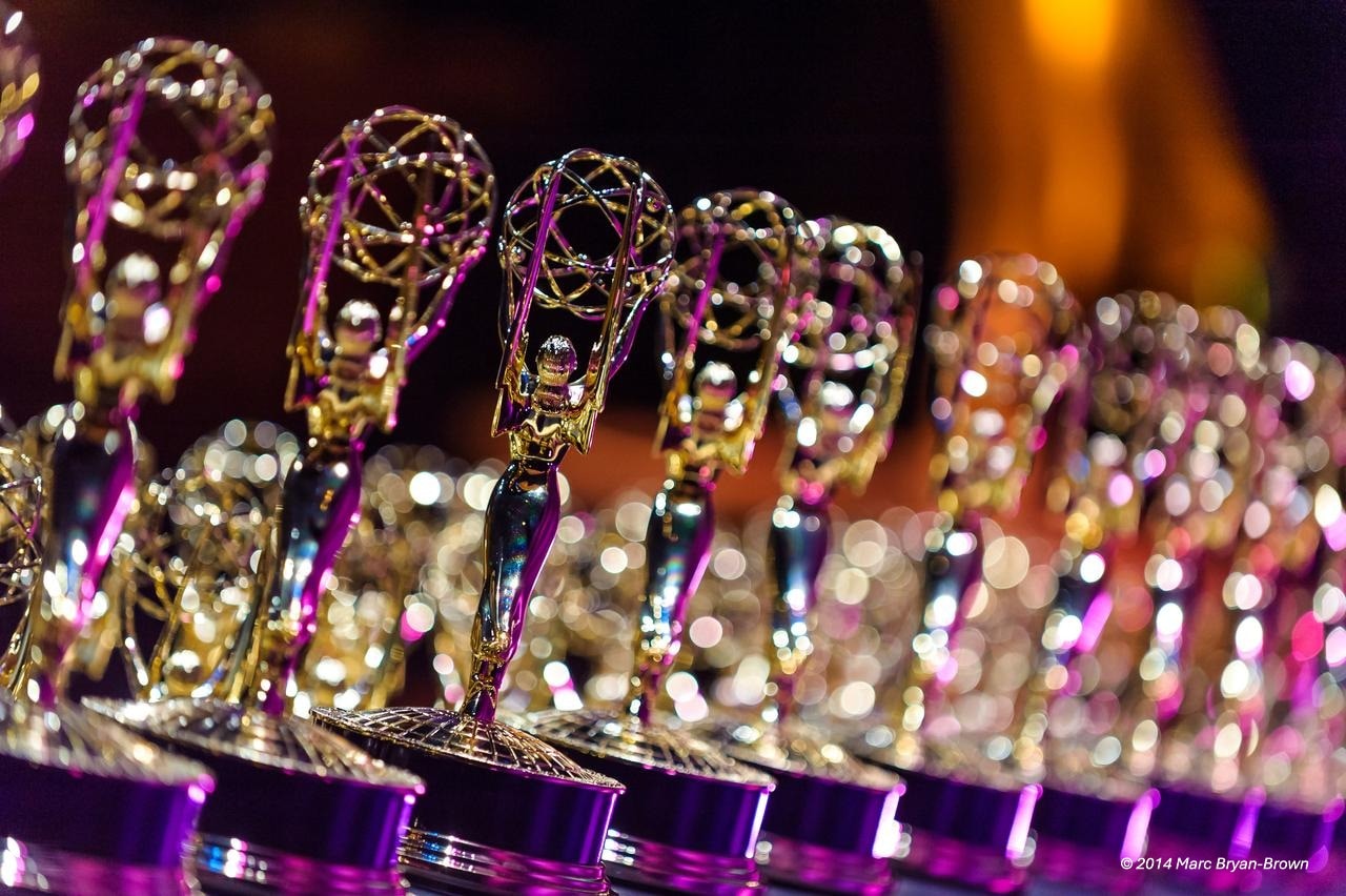 Rows of golden Emmy Awards trophies - © 2014 Marc Bryan-Brown