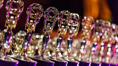 Rows of golden Emmy Awards trophies - © 2014 Marc Bryan-Brown