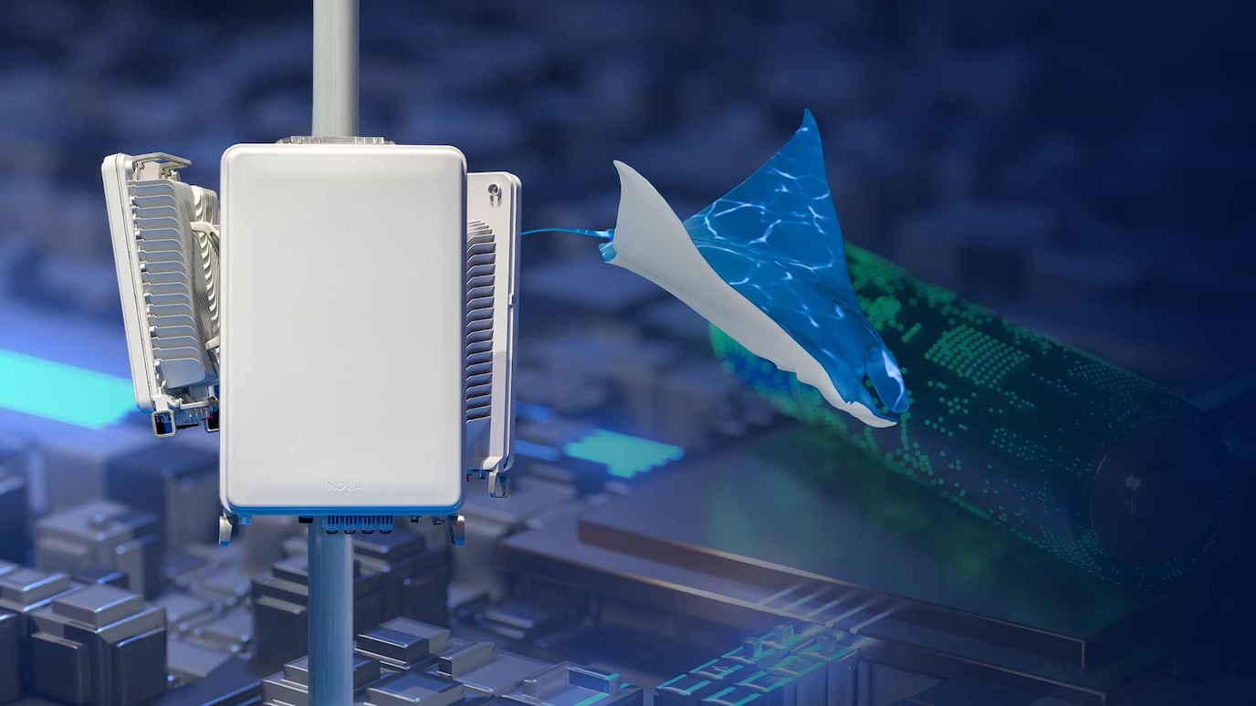 Nokia device with stingray swimming in the background