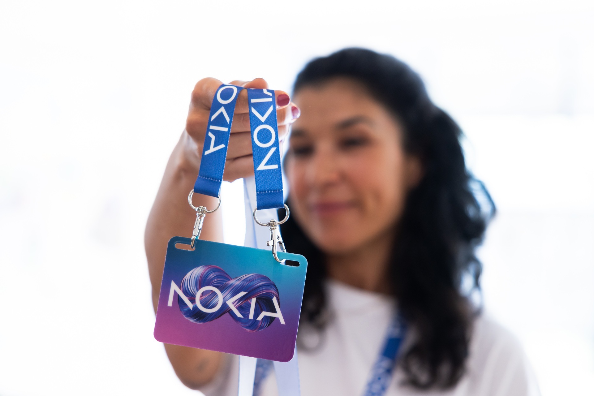 girl with Nokia id card